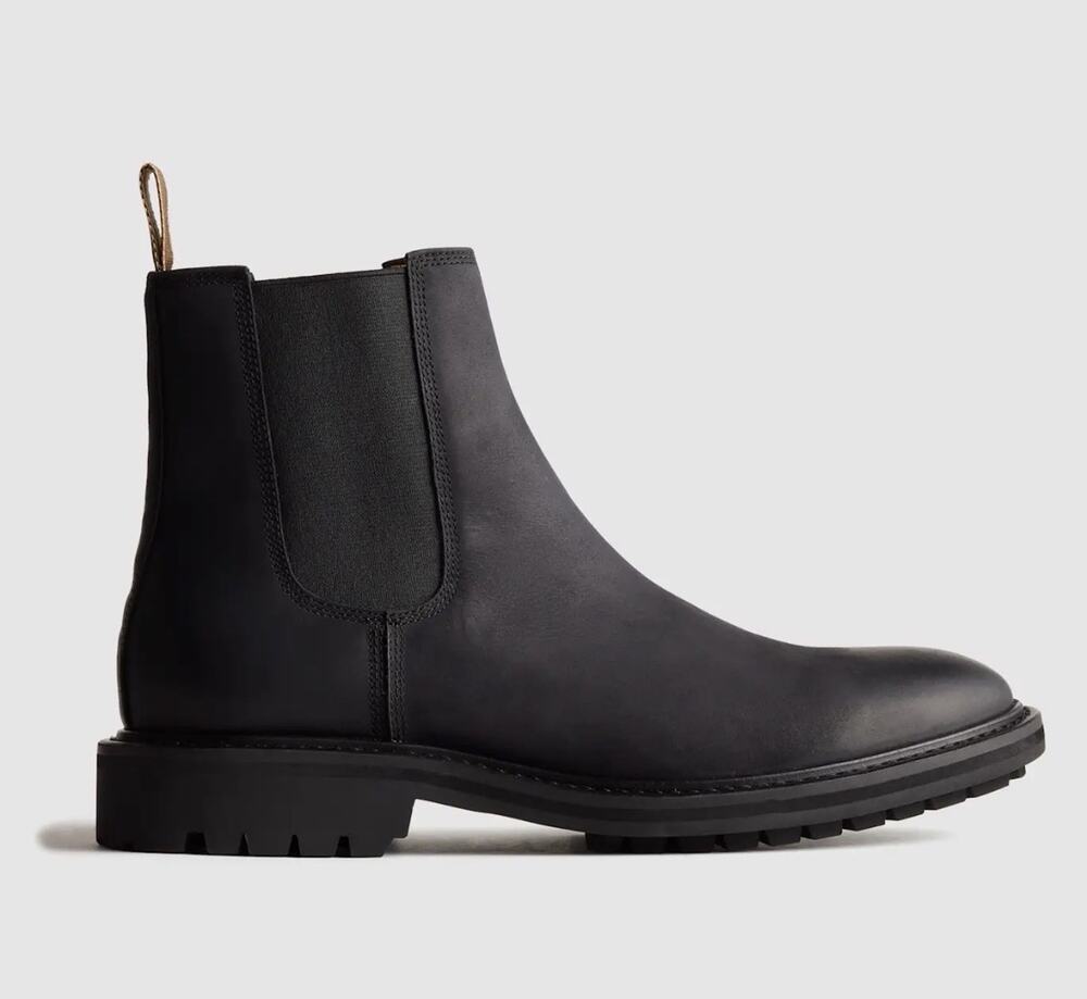 NEW Quince Rugged Leather Lug Sole Chelsea Boot •Men 10.5• Black Pull On $150